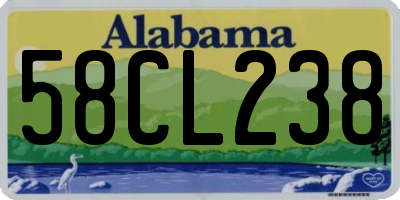 AL license plate 58CL238