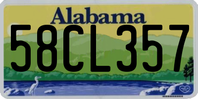 AL license plate 58CL357
