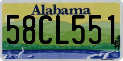 AL license plate 58CL551