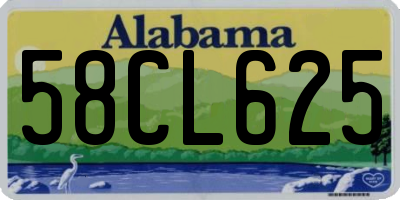 AL license plate 58CL625