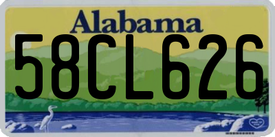 AL license plate 58CL626