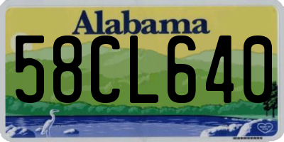 AL license plate 58CL640
