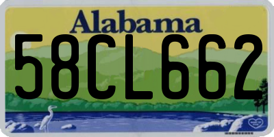 AL license plate 58CL662