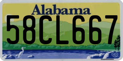 AL license plate 58CL667