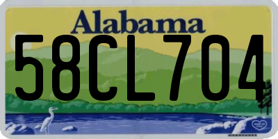 AL license plate 58CL704