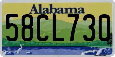 AL license plate 58CL730