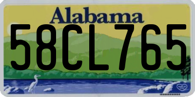 AL license plate 58CL765