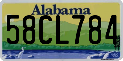 AL license plate 58CL784