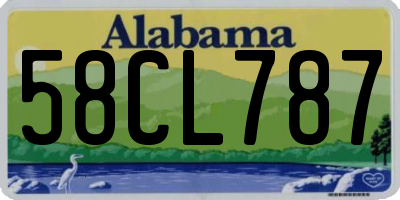 AL license plate 58CL787