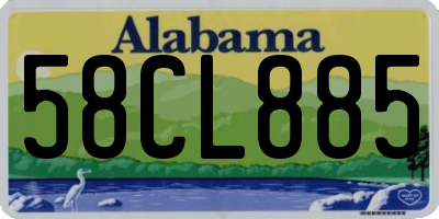 AL license plate 58CL885