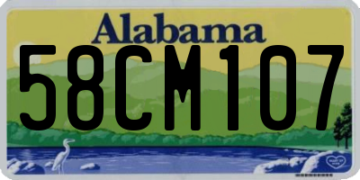 AL license plate 58CM107