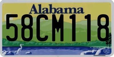 AL license plate 58CM118