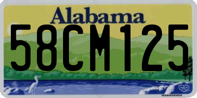 AL license plate 58CM125