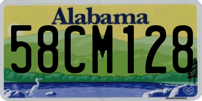 AL license plate 58CM128