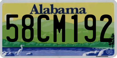 AL license plate 58CM192