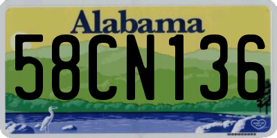 AL license plate 58CN136