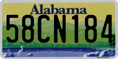 AL license plate 58CN184