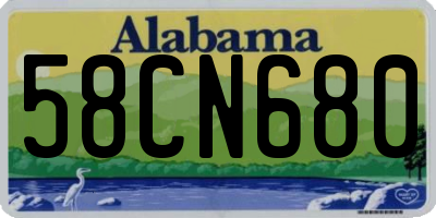 AL license plate 58CN680