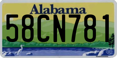 AL license plate 58CN781