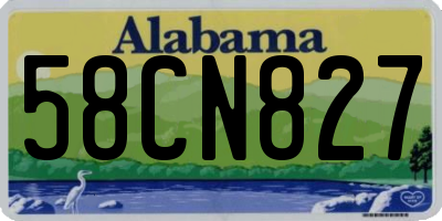 AL license plate 58CN827
