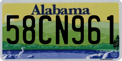 AL license plate 58CN961