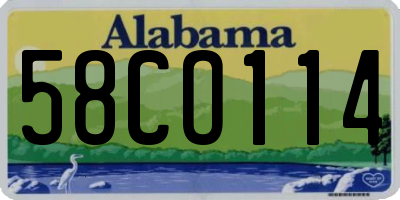 AL license plate 58CO114