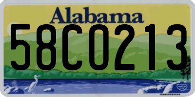 AL license plate 58CO213