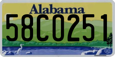AL license plate 58CO251