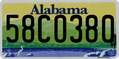 AL license plate 58CO380