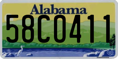 AL license plate 58CO411