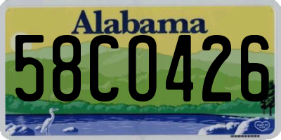 AL license plate 58CO426