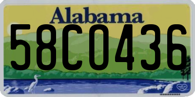 AL license plate 58CO436