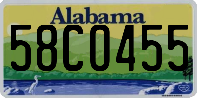 AL license plate 58CO455