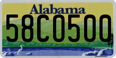 AL license plate 58CO500