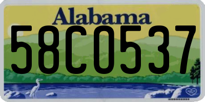 AL license plate 58CO537