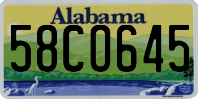 AL license plate 58CO645