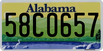 AL license plate 58CO657