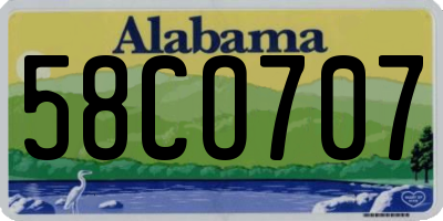 AL license plate 58CO707