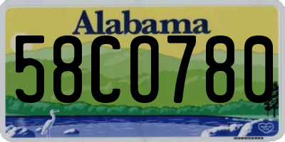 AL license plate 58CO780