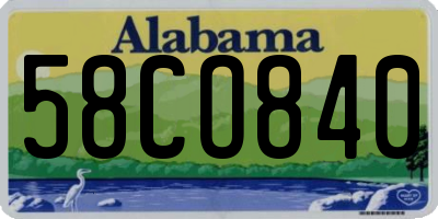 AL license plate 58CO840