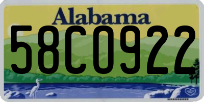 AL license plate 58CO922