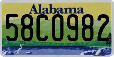 AL license plate 58CO982