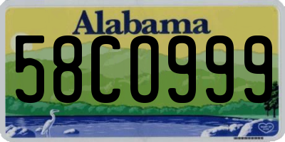 AL license plate 58CO999