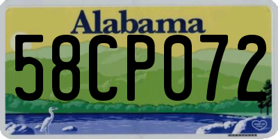 AL license plate 58CP072