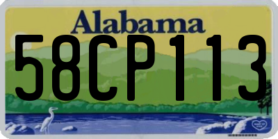 AL license plate 58CP113