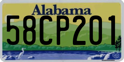 AL license plate 58CP201
