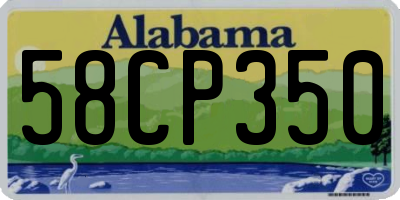 AL license plate 58CP350