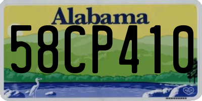 AL license plate 58CP410