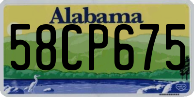 AL license plate 58CP675