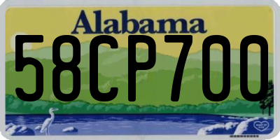 AL license plate 58CP700